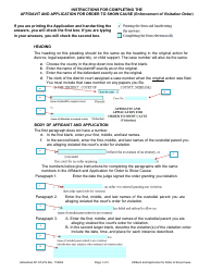 Instructions for Form DC6:5.27 Affidavit and Application for Order to Show Cause (Enforcement of Visitation Order) - Nebraska