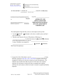 Form DC6:4.7 Affidavit and Application for Preparation of Real Estate Assignment Certificate - Nebraska