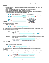 Document preview: Instructions for Form DC9:1 Answer and Counterclaim for Dissolution of Marriage (No Children) - Nebraska