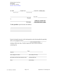Document preview: Form CC3:8D Application of Continuing Lien - Nebraska