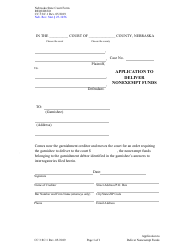 Document preview: Form CC3:8C.1 Application to Deliver Nonexempt Funds - Nebraska