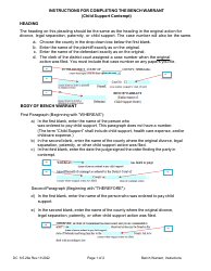 Document preview: Instructions for Form DC6:5.26 Bench Warrant (Enforcement of Child Support Order) - Nebraska