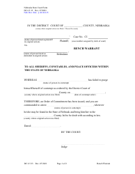 Form DC6:5.33 Bench Warrant - Nebraska