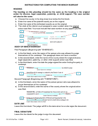 Document preview: Instructions for Form DC6:5.33 Bench Warrant - Nebraska