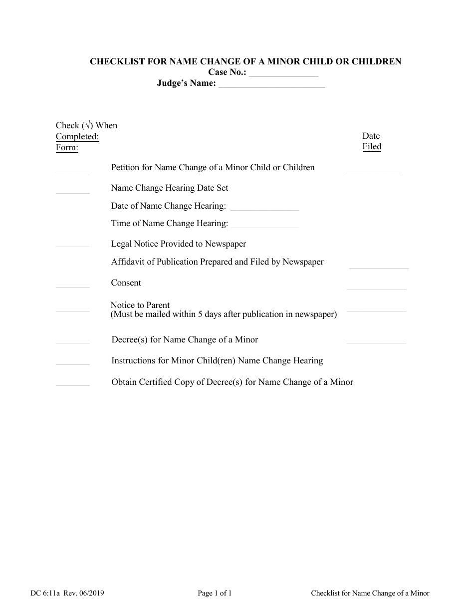 Form DC6:11A - Fill Out, Sign Online and Download Fillable PDF ...