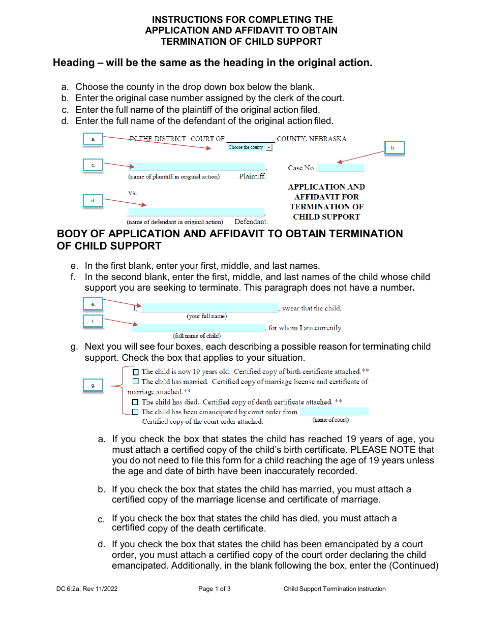 Download Instructions for Form DC6:2 Application and Affidavit to ...