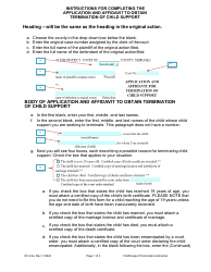 Instructions for Form DC6:2 Application and Affidavit to Obtain Termination of Child Support - Nebraska