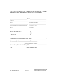 Form DC19:41 Application to Dismiss Petition and Affidavit to Obtain or Renew a Protection Order - Nebraska, Page 2