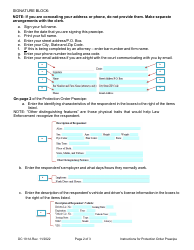 Instructions for Form DC19:1 Protection Order Praecipe - Nebraska, Page 2