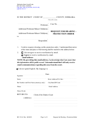 Document preview: Form DC19:14 Request for Hearing - Protection Order - Nebraska