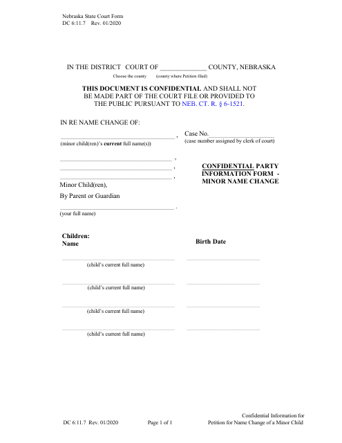 Form DC6:11.7  Printable Pdf