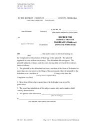 Form DC6:6.7 Decree for Dissolution of Marriage (Child(Ren)) (Service by Publication) - Nebraska