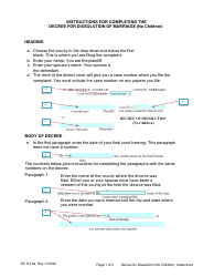 Document preview: Instructions for Form DC6:4.6 Decree of Dissolution (No Children) - Nebraska