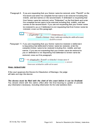 Instructions for Form DC6:4.6 Decree of Dissolution (No Children) - Nebraska, Page 2