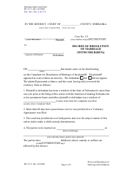 Form DC6:5.3 Decree of Dissolution of Marriage (With Child(Ren)) - Nebraska