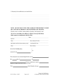 Form DC19:19 Request for Modification to Domestic Abuse Protection Order - Nebraska, Page 2