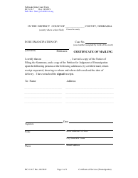 Document preview: Form DC6:16.7 Certificate of Mailing - Nebraska