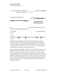 Document preview: Form DC6:16.13 Judgment of Emancipation - Nebraska