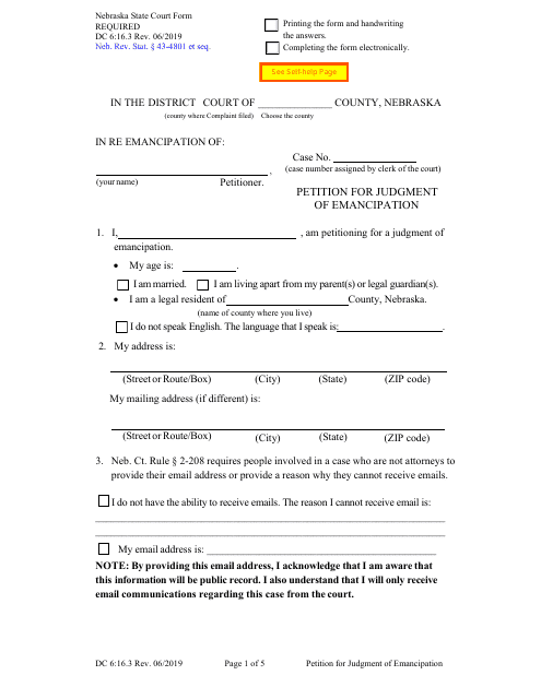 Form DC6:16.3  Printable Pdf