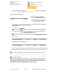 Form DC6:16.3 Petition for Judgment of Emancipation - Nebraska