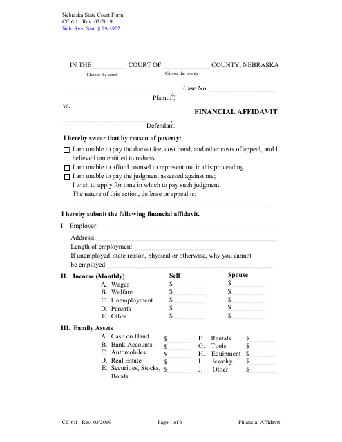Form CC6:1  Printable Pdf