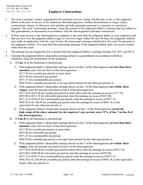 Form CC3:8A  Printable Pdf