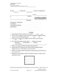 Form CC3:8J Garnishment Type D - Instructions and Interrogatories - Nebraska, Page 3