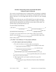 Form DC6:5.44 Instructions for Your Contempt Hearing (Alimony/Property Settlement) - Nebraska