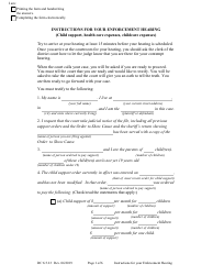 Form DC6:5.23 Instructions for Your Enforcement Hearing (Child Support, Health Care Expenses, Childcare Expenses) - Nebraska