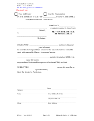 Document preview: Form DC6:6.1 Motion for Service by Publication - Nebraska