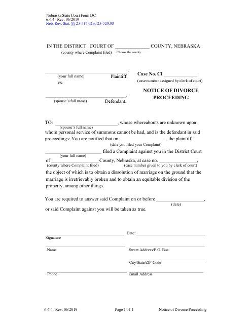 Form DC6:6.4  Printable Pdf