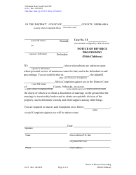 Document preview: Form DC6:6.5 Notice of Divorce Proceeding (With Children) - Nebraska