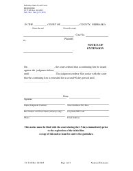 Form CC3:8E Notice of Extension - Nebraska