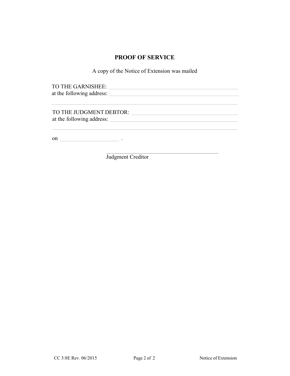 Form CC3:8E Notice of Extension - Nebraska, Page 2