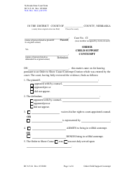 Document preview: Form DC6:5.24 Order Child Support Contempt - Nebraska