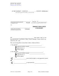 Document preview: Form DC6:5.31 Order - Visitation Contempt - Nebraska