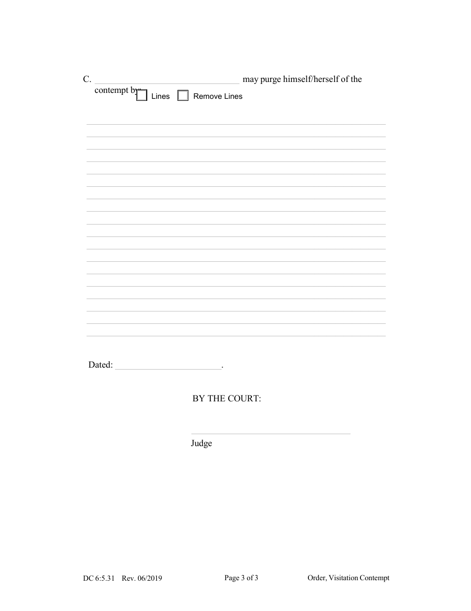 Form DC6:5.31 Order - Visitation Contempt - Nebraska, Page 3