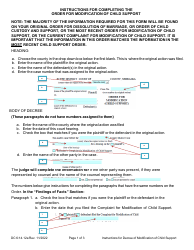 Document preview: Instructions for Form DC6:14.12 Order for Modification (Child Support) - Nebraska