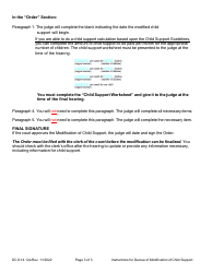 Instructions for Form DC6:14.12 Order for Modification (Child Support) - Nebraska, Page 3