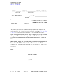 Document preview: Form CC6:11.2 Order Setting Aside a Criminal Conviction - Nebraska