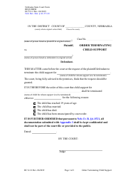 Document preview: Form DC6:2.2 Order Terminating Child Support - Nebraska