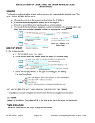 Document preview: Instructions for Form DC6:5.21 Order to Show Cause (Enforcement) - Nebraska