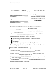 Form DC6:5.21 Order to Show Cause (Enforcement) - Nebraska