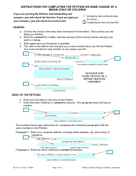 Instructions for Form DC6:11.1 Petition or Name Change of a Minor Child or Children - Nebraska