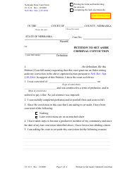 Document preview: Form CC6:11 Petition to Set Aside Criminal Conviction - Nebraska