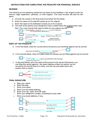 Document preview: Instructions for Form DC6:5.22 Praecipe for Personal Service - Nebraska