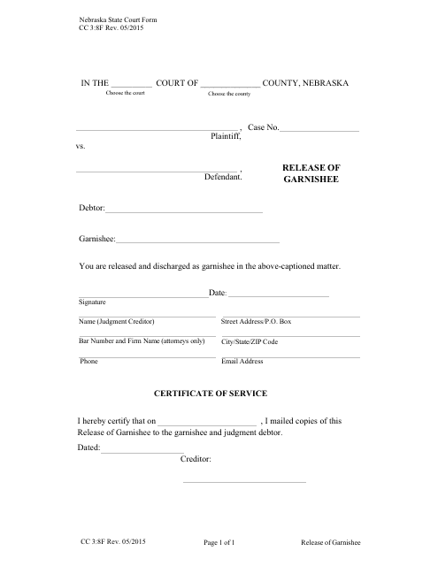 Form CC3:8F  Printable Pdf