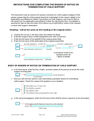 Document preview: Instructions for Form DC6:2.1 Waiver of Notice on Termination of Child Support - Nebraska