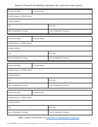 Form LCC-602 Report of Passed Controlled Buy Operations by Law Enforcement Agency - Michigan, Page 3