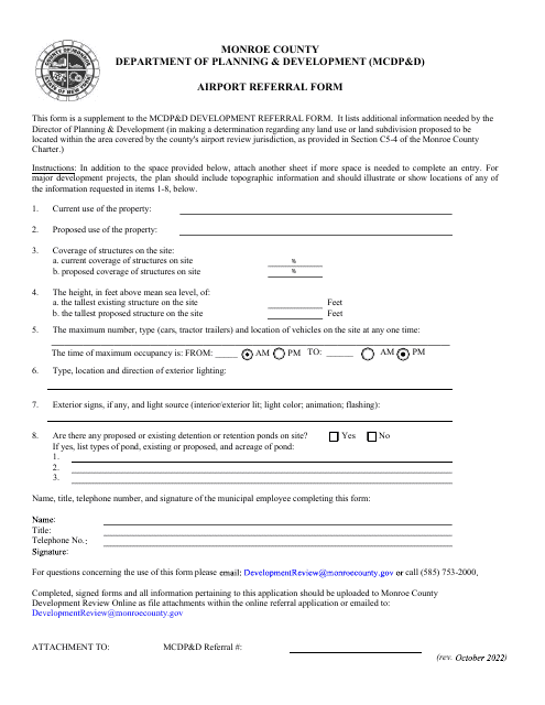Airport Referral Form - Monroe County, New York